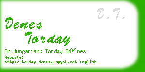 denes torday business card